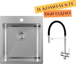 Кухонная мойка ZorG ZRN 5045 Premium cмеситель Asgard Premium Satin