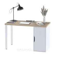 Стол письменный ИНГАР 1/ДВ/T (дуб беленый/белый)