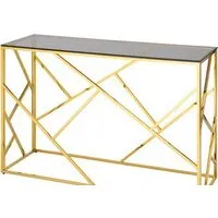 Консольный стол Stool Group Арт Деко 120x40 ECST-015-TG-SK (стекло Smoke/сталь золото)