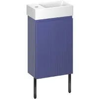 Мебель для ванных комнат Wellsee Тумба под умывальник 3 в 1 WC Area 221804006 (тумба/матовый синий, раковина/глянцевый белый, ножки/матовый черный)