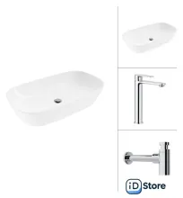 Умывальник Lauter 21393-70 Moon 21СK81691C с сифоном 21635CH (хром)