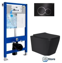 Унитаз подвесной Lauter Magdeburg 21103EC 21901002 (кнопка круглая, черный)