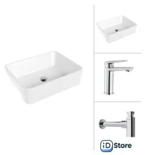 Умывальник Lauter 21675 Sky 21CK533C с сифоном 21635CH (хром)