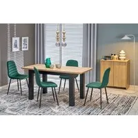 Кухонный стол Halmar Gizmo 120-160/75 (дуб артизан/черный)