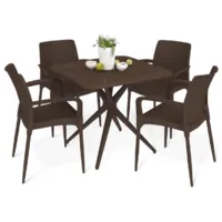 Обеденная группа Sheffilton SHT-DS213 (коричневый/темный орех)