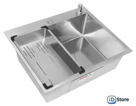 Кухонная мойка ARFEKA Eco AR мойка 600500, коландер G, дозатор Satin Decor
