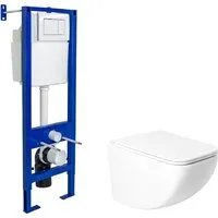 Унитаз подвесной Saniteco KW-99048 Berges АТОМ 410 040333 (с кнопкой)