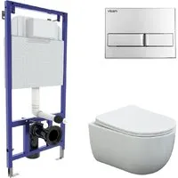 Унитаз подвесной Berges Wasserhaus Ventas Rimless Visam Slim 525 EX-043237 (с сиденьем)