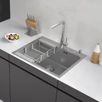 Кухонная мойка ARFEKA ECO AR мойка 600500, коландер, дозатор SATIN DECOR