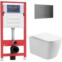 Унитаз подвесной Oliveeka OL-MQ-003 OL-1216 OL-E12-BGM (матовый оружейный металл)