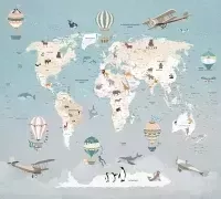 Фотообои листовые Vimala Карта мира