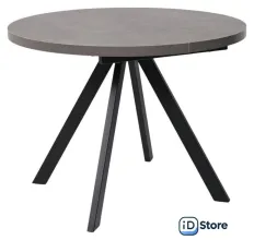 Кухонный стол Мамадома Rondo M-100 раздвижной 100-135 (дымчатая керамика/черный)