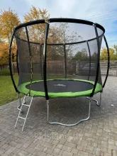 Батут SKYJUMP MASTER Green 10ft (312 cм УСИЛЕННЫЙ) с защитной сеткой безопасности и лестницей