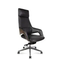 Офисное кресло Norden Шопен / FK 0005-A Black Leather (кожа черная/алюминий)