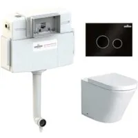 Унитаз приставной Lavinia Boho Relfix Biore Set 4 в 1 77060240 (черное стекло)