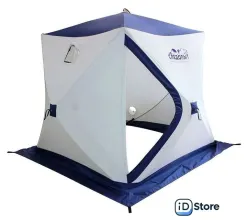 Палатка для зимней рыбалки Следопыт КУБ 3 Эконом (белый/синий)