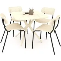 Обеденная группа Sheffilton SHT-DS128 (бежевый/черный муар)