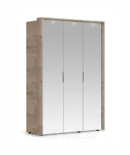 Распашной шкаф Джулия трехдверный (3 зерк) с порталом Крафт серый/белый глянец
