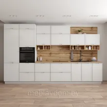 Кухня Арка 3.8м - Штукатурка белая (ДСВ Мебель)