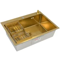 Кухонная мойка ARFEKA ECO AR мойка 700500, коландер, дозатор GOLD DECOR