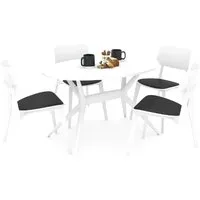 Обеденная группа Sheffilton SHT-DS124 (белый/черный/белый шагрень/белый)