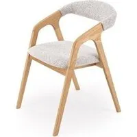 Стул с подлокотниками Halmar Bueno (Puente 80 светло-серый/дуб натуральный)
