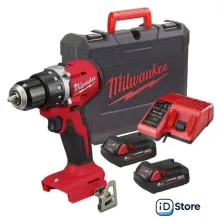 Дрель-шуруповерт Milwaukee M18 M18BLDDRC-202C 4933492833 (с 2-мя АКБ 2 Ач, кейс)