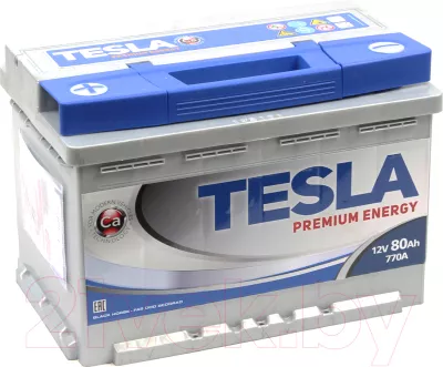 Автомобильный аккумулятор TESLA Premium Energy R / TPE80.0 80 А/ч