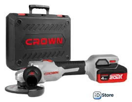 Угловая шлифмашина Crown CT23008-125HX-4 BMC (с 2-мя АКБ)