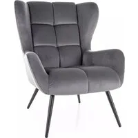 Интерьерное кресло Signal Louis Velvet (14 серый/черный)