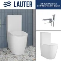Унитаз напольный Lauter Vortex 2110022VF гигиенический душ AquaTech 21LT0101CH