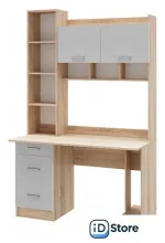 Стол Памир ПКС-5 (дуб сонома/белый глянец)