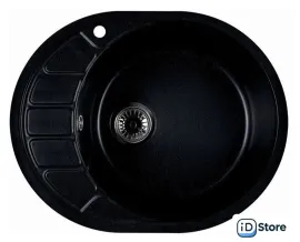 Кухонная мойка Marblan Ovata R (оникс,с сифоном)