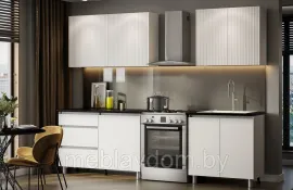 Кухня NN Мебель Эккервуд Белый EW/Белый матовый/Черный 2м