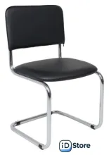 Офисный стул AksHome Славия (черный кожзам/хром)