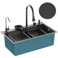Мойка кухонная со смесителем Diadonna DS7545B-1