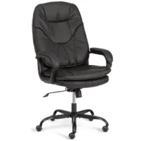 Кресло офисное TetChair Comfort Lux (22) metalBL (кожзам, черный, 36-6)