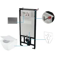 Унитаз подвесной с инсталляцией Deante Anemon Zero CDZT6ZPW