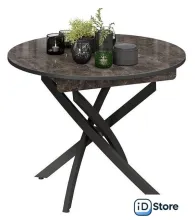 Кухонный стол Трия Diamond тип 3 (черный муар/ателье темный глянец)