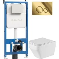 Унитаз подвесной Grossman GR-4410SQ 900.K42.01.000 Style 700.K45.05.30M.30M (золотой глянцевый)