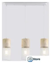Подвесная люстра Ambrella light TR8499/3 WH/WD (белый/дерево)
