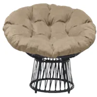 Кресло садовое Craftmebel Папасан Премиум (графит/бежевый)