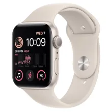 Умные часы Apple Watch SE 2 44 мм (алюминиевый корпус, звездный свет/звездный свет, спортивный силиконовый ремешок S/M)