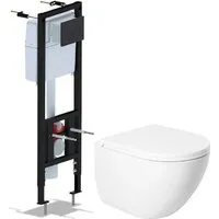 Унитаз подвесной Saniteco KW-9003W Single (безободковый) Ани Пласт WCP4133