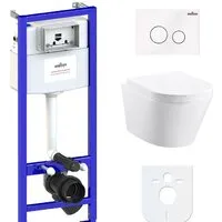 Унитаз подвесной Lavinia Boho Biore Compacto Rimless 6 в 1 77040095 (белое стекло)