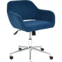 Офисное кресло TetChair Modena хром (флок, синий 32)