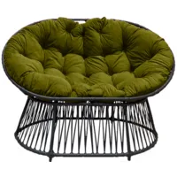 Кресло садовое Craftmebel Мамасан Премиум (черный/зеленый)