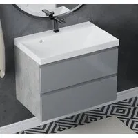 Мебель для ванных комнат Vela Тумба под умывальник Vela Мира Лайт 80П под Classica (Бетон Чикаго/серый) TU66175