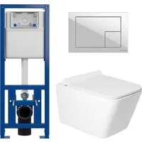 Унитаз подвесной Saniteco KW-9004W в комплекте с инсталляцией 64077 S-IN-MZ-LINK_PRO