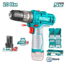 Ударная дрель-шуруповерт Total TOSLI240467 (с 2-мя АКБ)